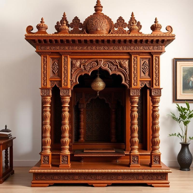 Floor Standing Mandirs handcrafted wooden temple