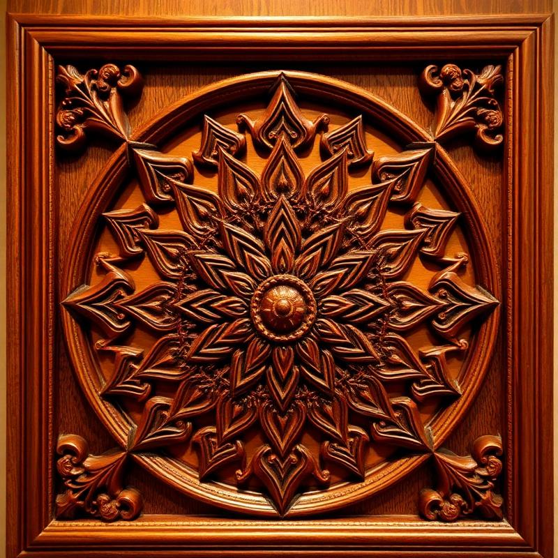 Mandala Decorative Panel pooja doors wooden mandir