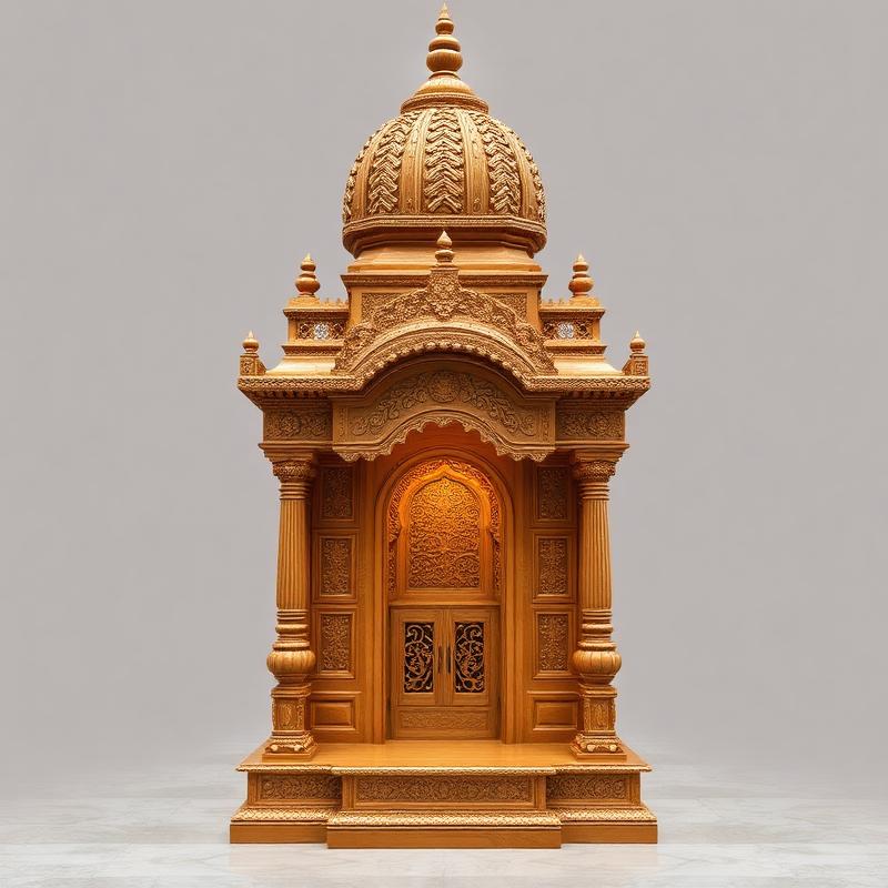 Royal Pillar Temple floor standing wooden mandir