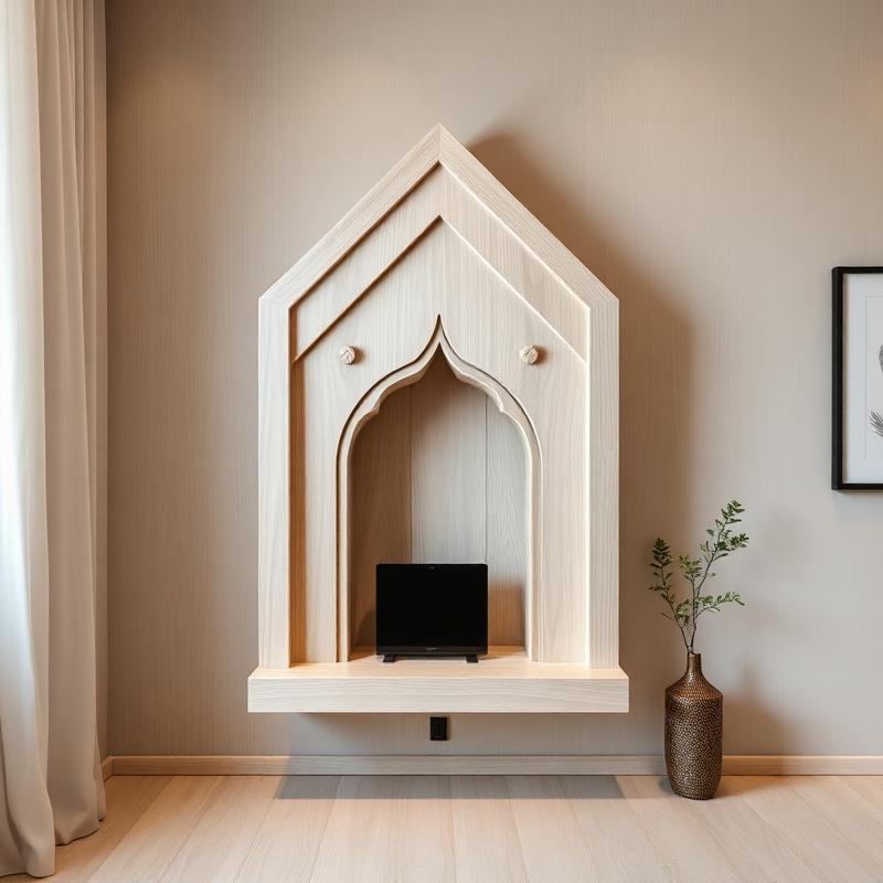 Arch Niche Mandir modern minimal wooden mandir