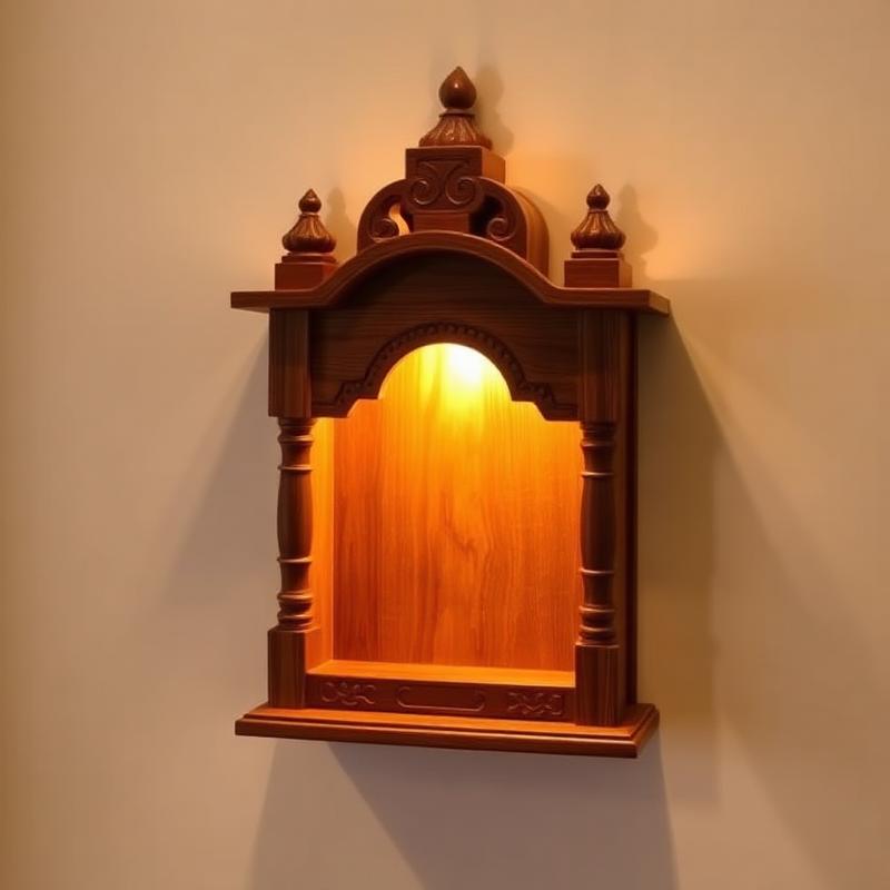 Compact Apartment Mandir wall mounted wooden mandir