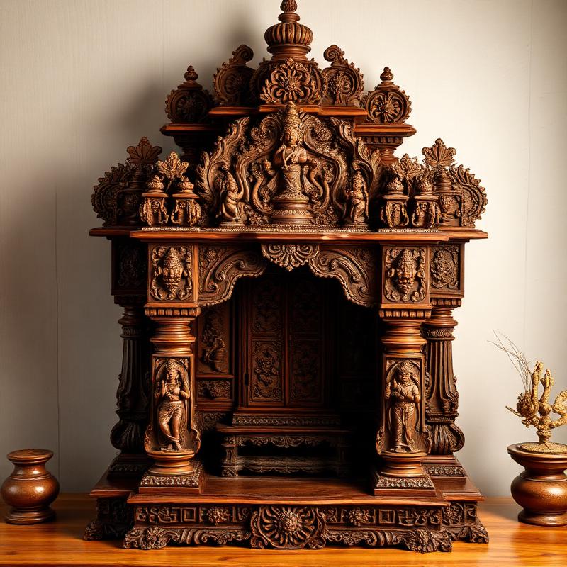 Traditional Carved handcrafted wooden temple
